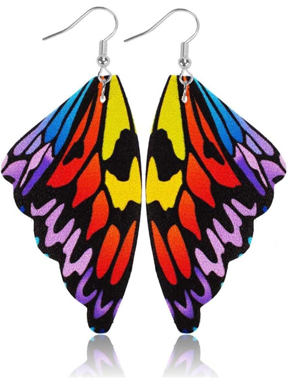 Women's Colorful Butterfly Wing Dangle Crystal Beaded Tassel Gothic Earrings